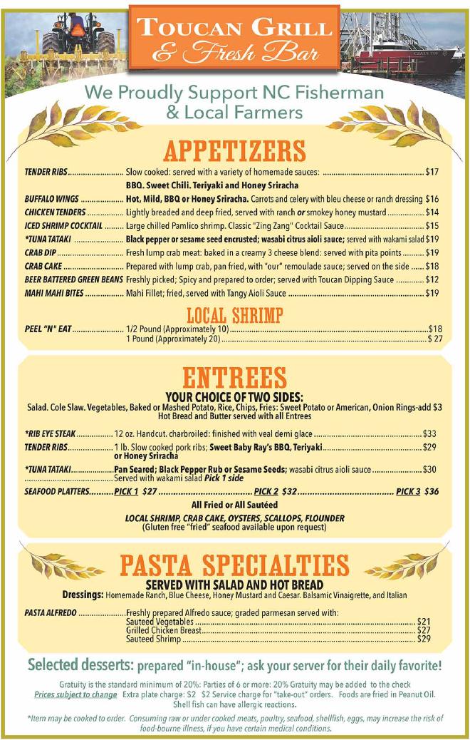 first page menu